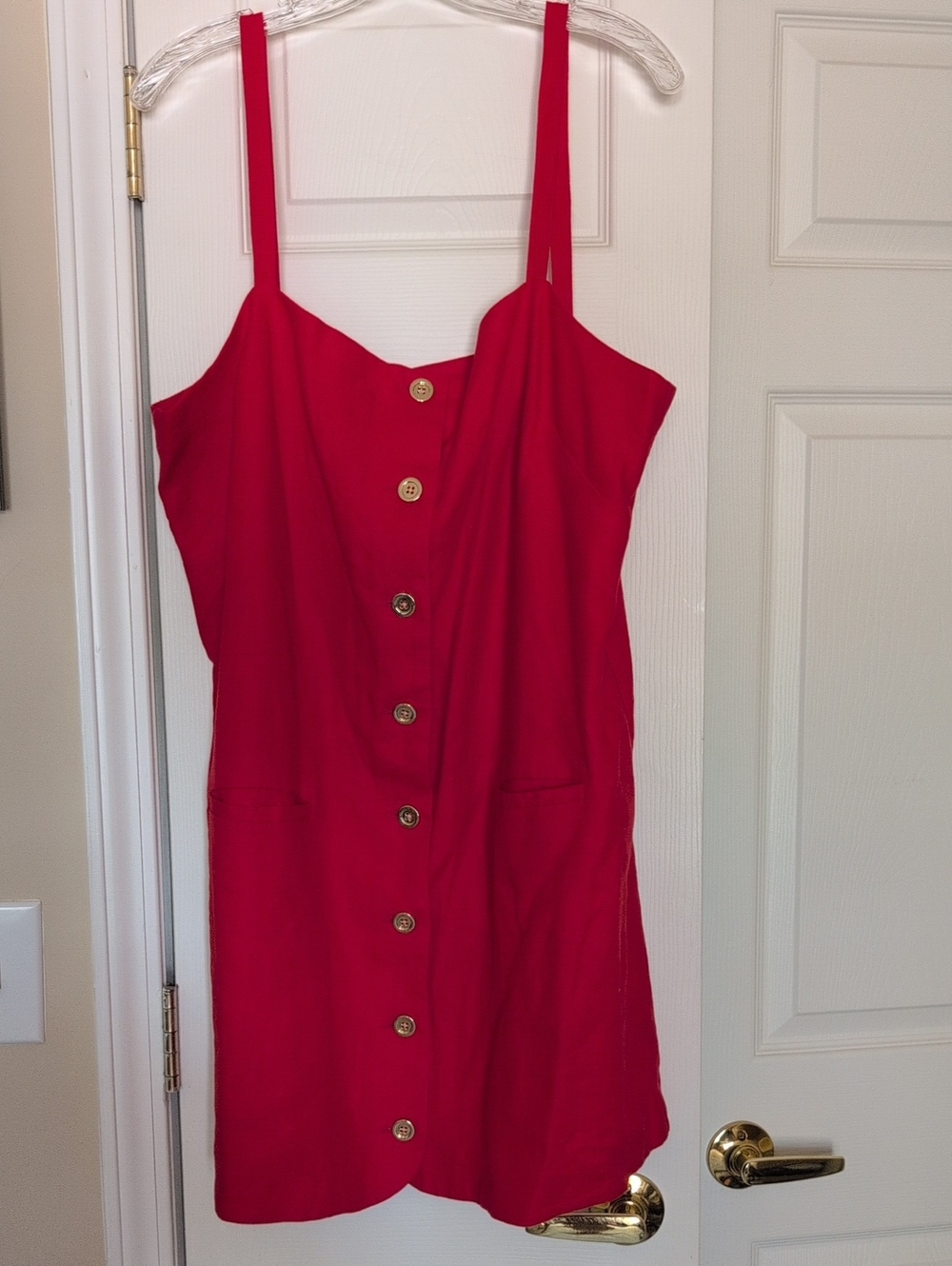 NWT J. Crew Bright Red Button-Front Dress